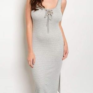 Ivory/Gray or Ivory/Mauve Dress